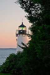 Warwick Harbor Lighthouse Tower at Rhode Island Sunset